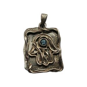 Shablool Didae Israel Sterling Silver 925 Hamsa Hand of God Pendant 9.7g